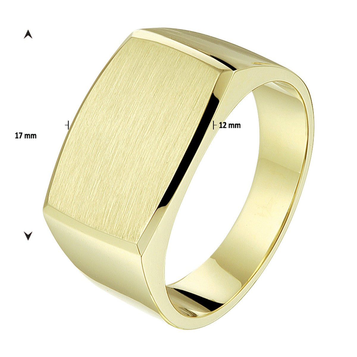 Fantasy Collection Graveerring massief mat gediamanteerd 14K geelgoud