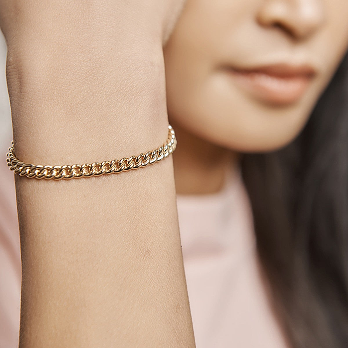 Fantasy Collection Armband gourmette 4,5 mm 19 cm 14K geelgoud