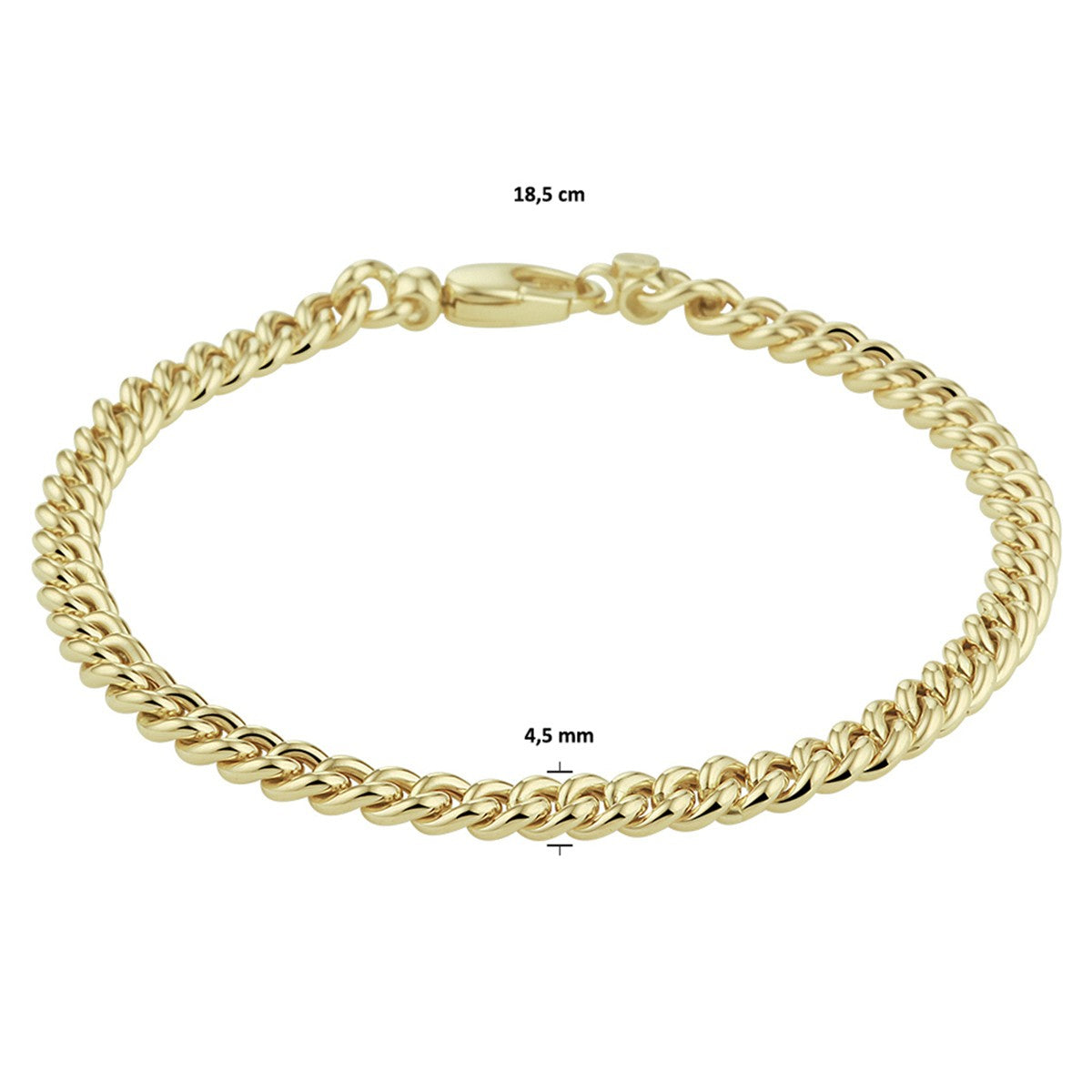 Fantasy Collection Armband gourmette 4,5 mm 19 cm 14K geelgoud