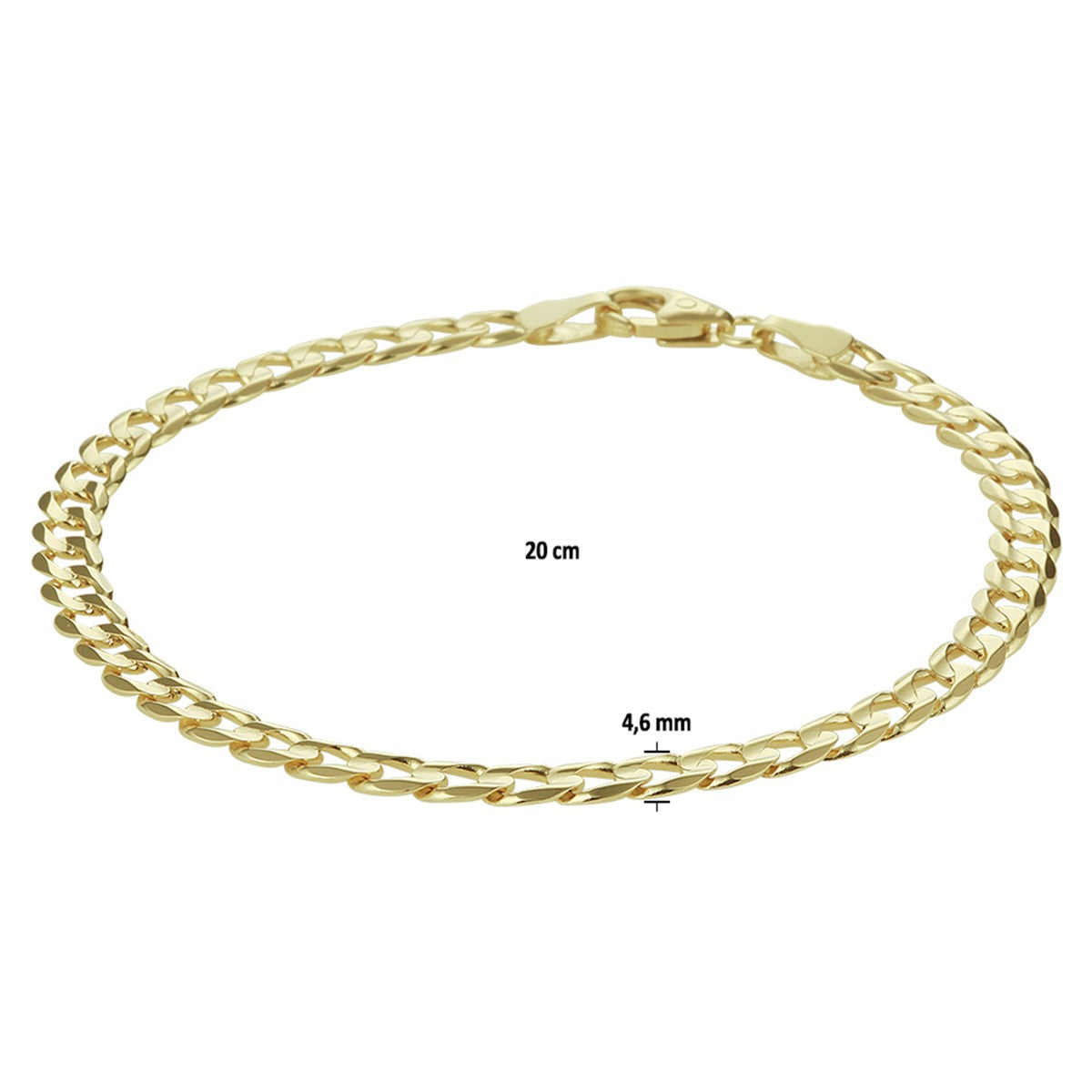 geslepen gourmette 4,6 mm 14K geelgoud - PansiteNederland.nl