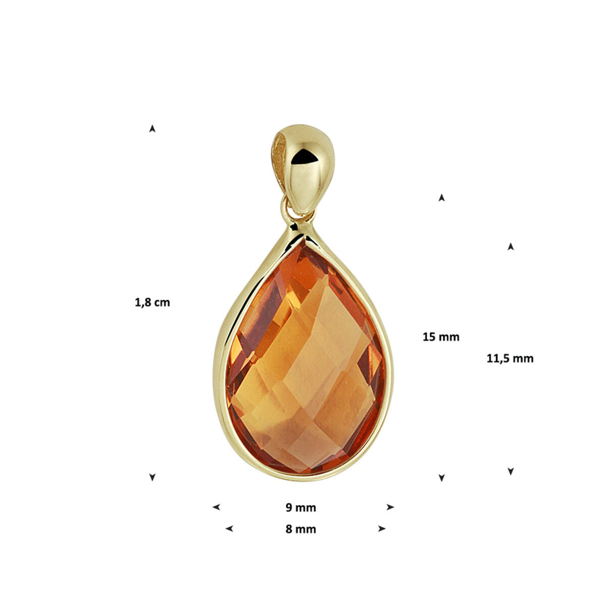 Fantasy Collection Hanger citrien 14K geelgoud