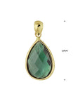 14K geelgoud hanger groen kwarts 4021393 - PansiteNederland.nl