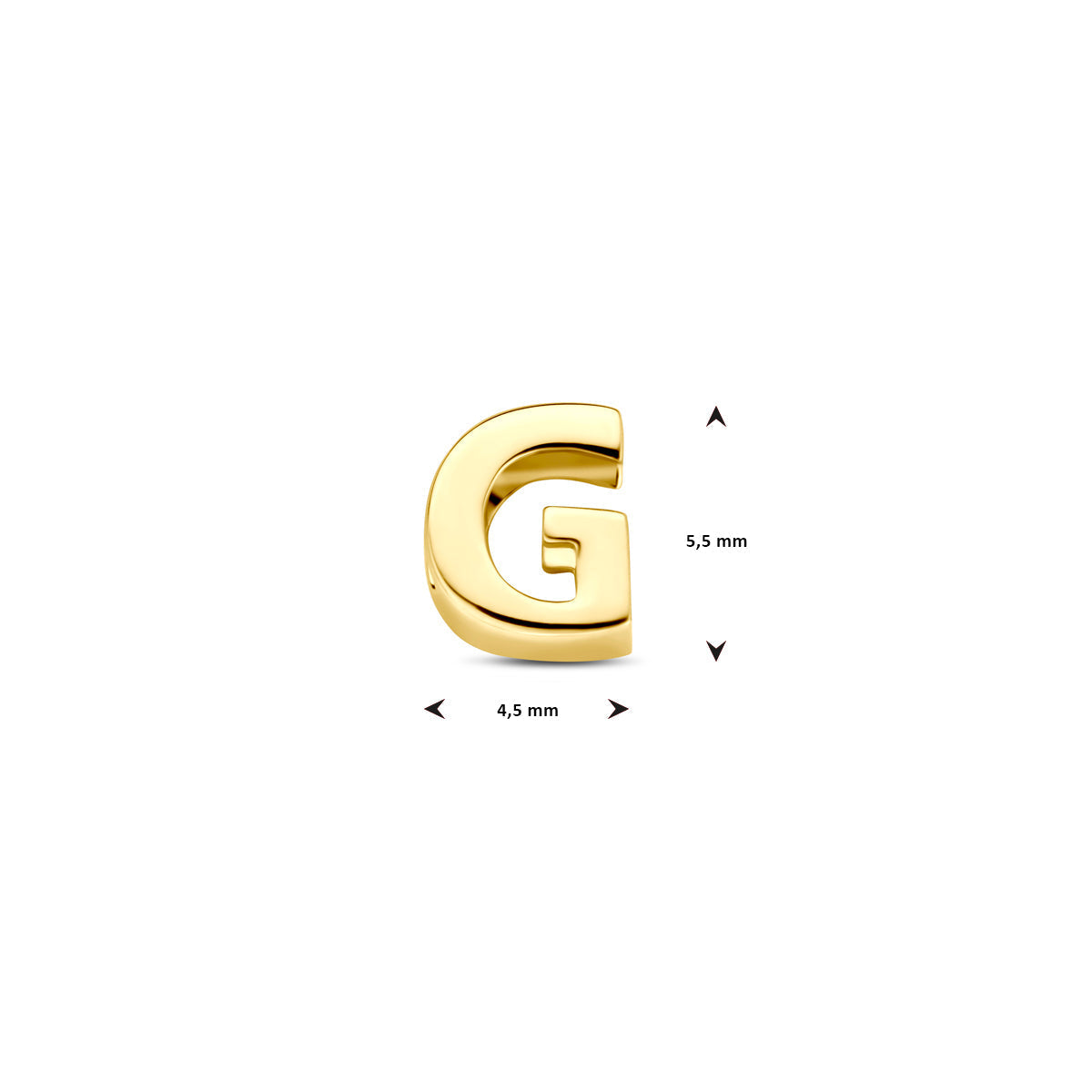 Hanger letter G 5,5 mm 14K geelgoud #Letter_G
