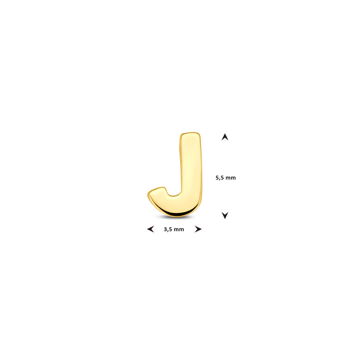 Hanger letter J 5,5 mm 14K geelgoud #Letter_J