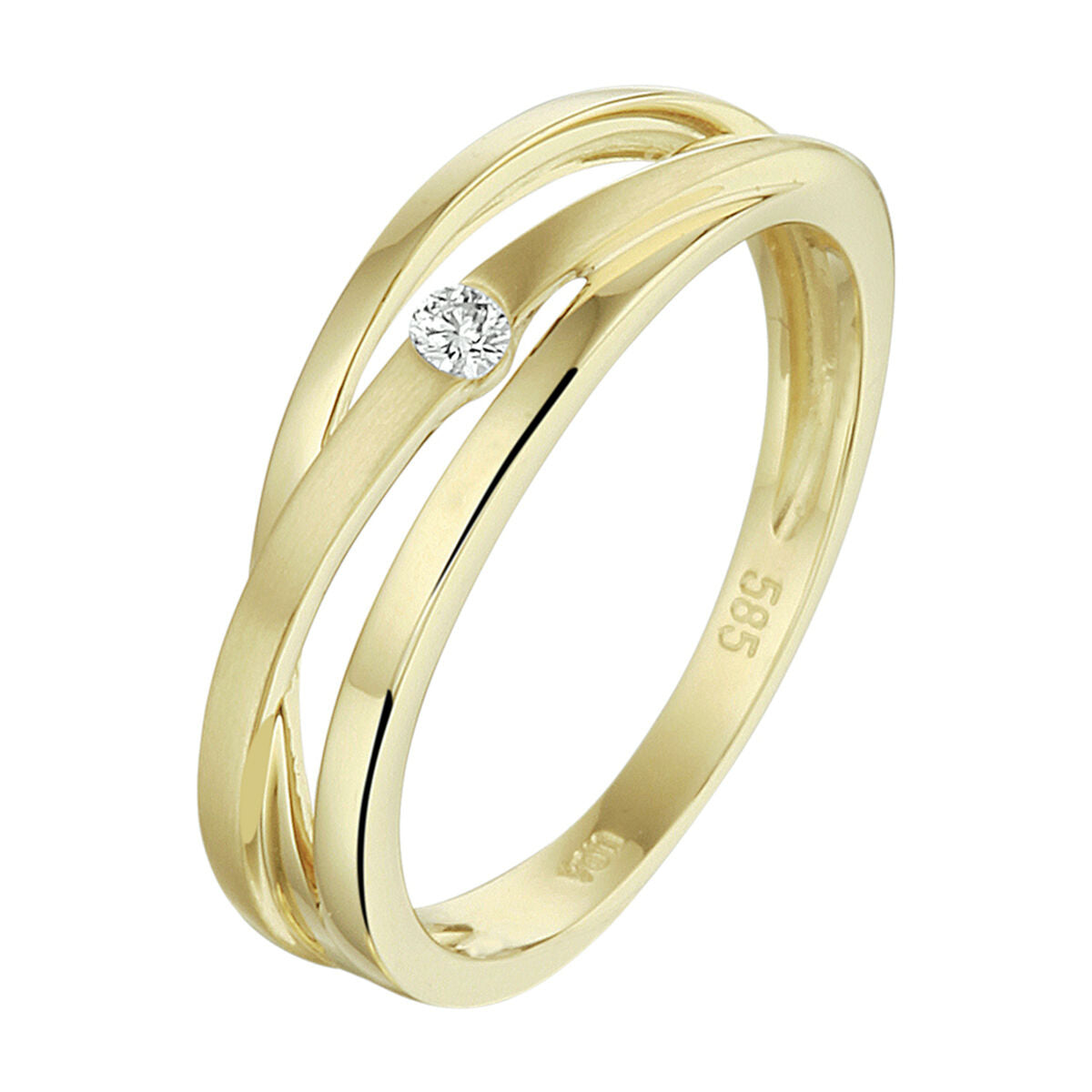 Fantasy Collection Ring diamant 0.040ct h si 14K geelgoud