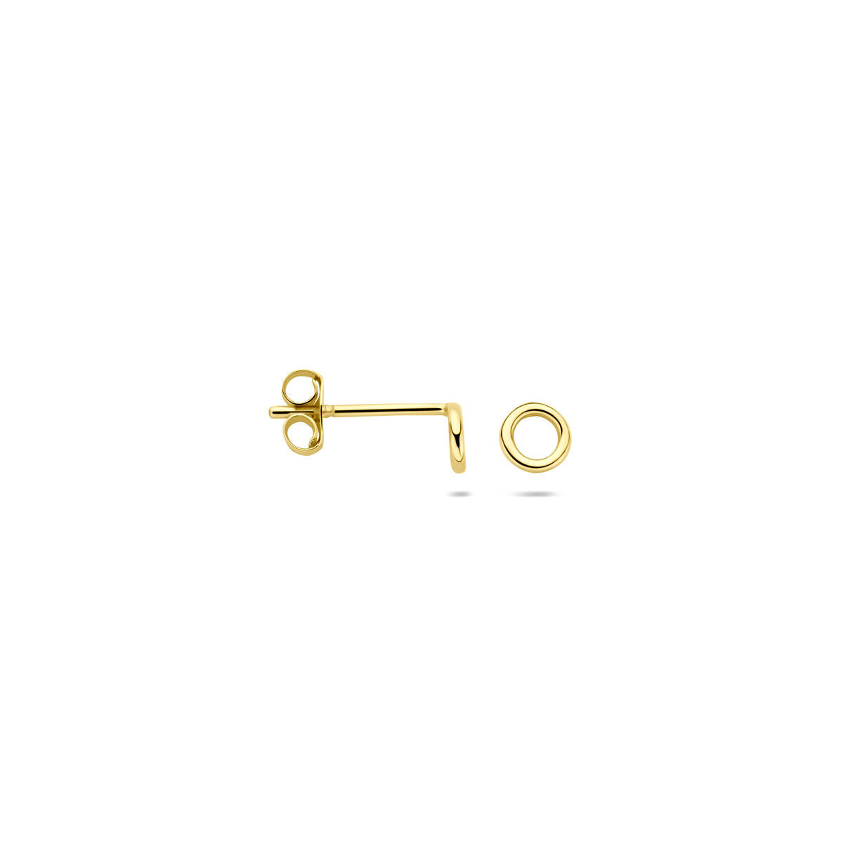 Fantasy Collection Oorbellen rondje 4 mm 14K geelgoud
