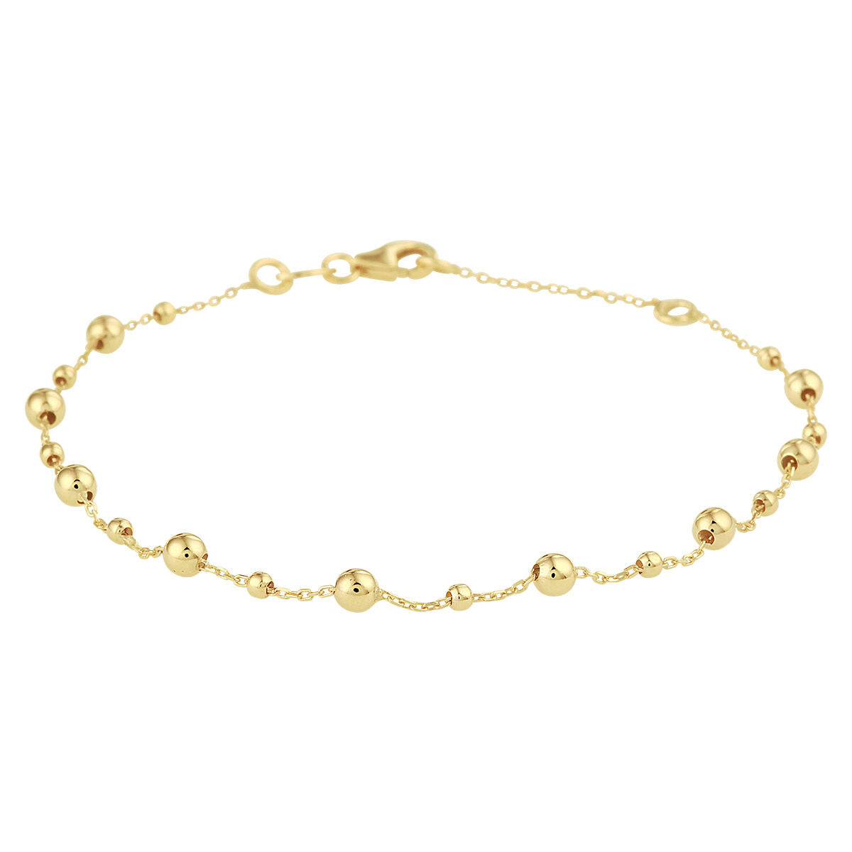Fantasy Collection Armband bolletjes 0,8 mm 16,5 - 18,5 cm 14K geelgoud