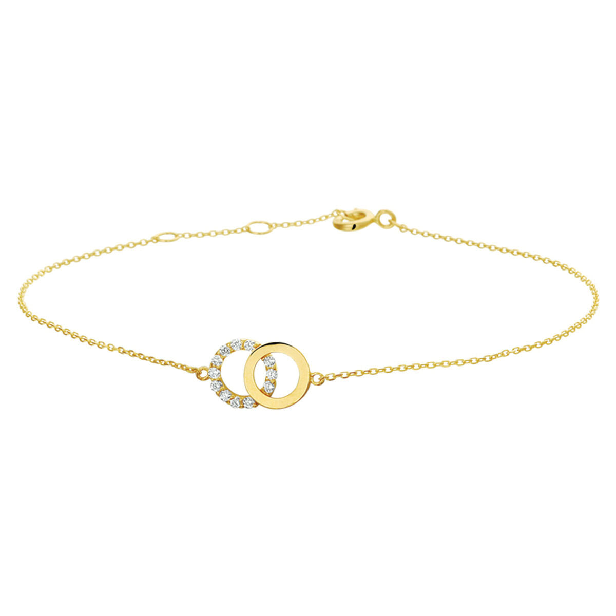 Fantasy Collection Armband zirkonia 16,5 - 17,5 - 18,5 cm 14K geelgoud