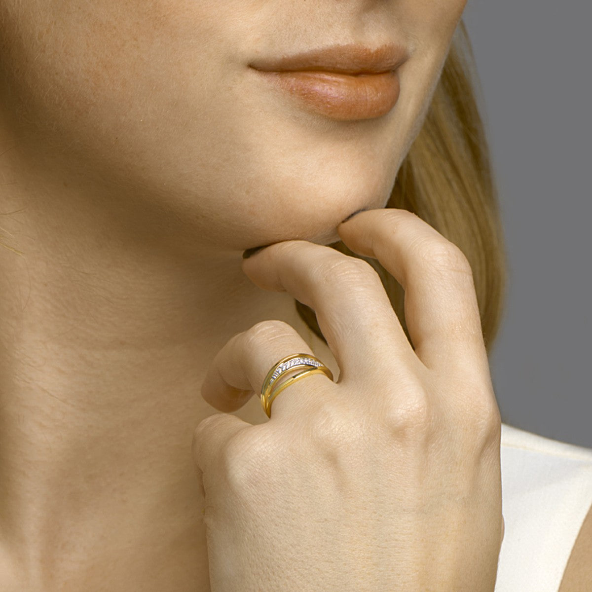 Ring diamant 0.07ct h si 14K geelgoud 7,8 mm – 4022762