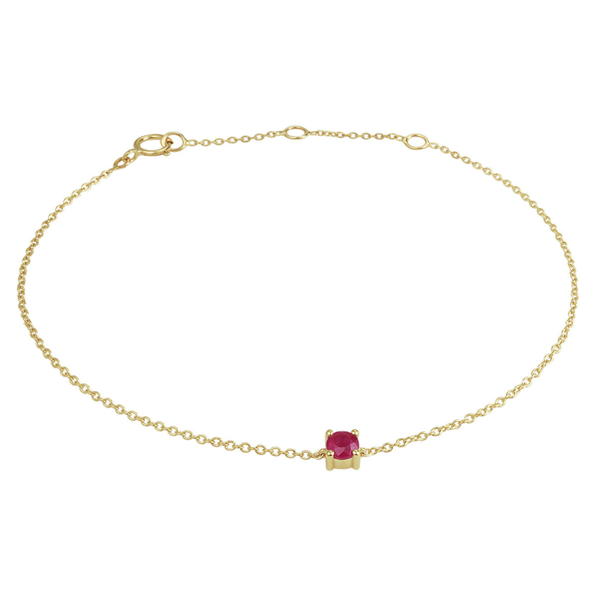 Fantasy Collection Armband robijn 15,5 - 17 - 18,5 cm 14K geelgoud