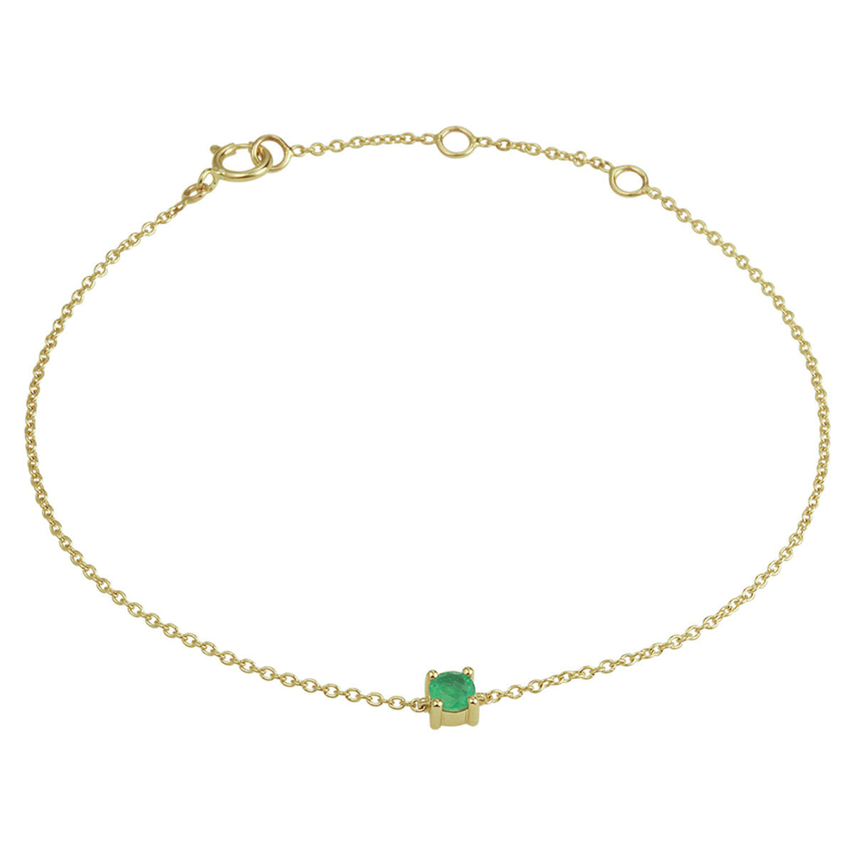 Fantasy Collection Armband smaragd 15,5 - 17 - 18,5 cm 14K geelgoud
