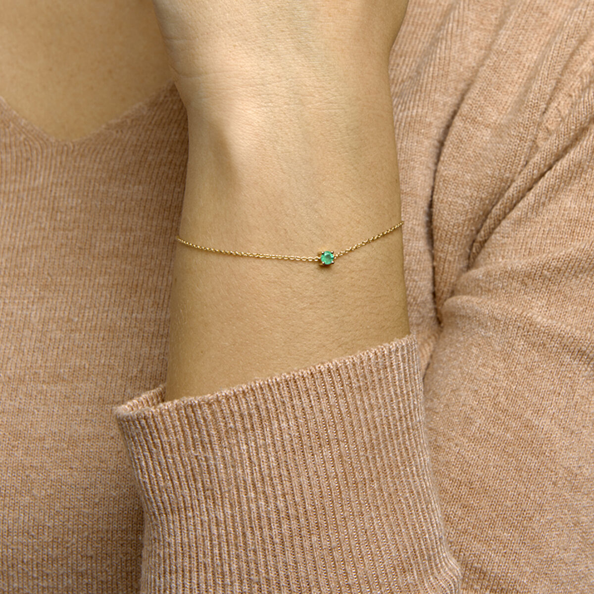 Fantasy Collection Armband smaragd 15,5 - 17 - 18,5 cm 14K geelgoud