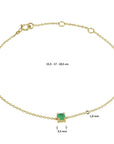 14K Geelgoud Armband Smaragd 15,5 - 17 - 18,5 Cm 4022810 - PansiteNederland.nl