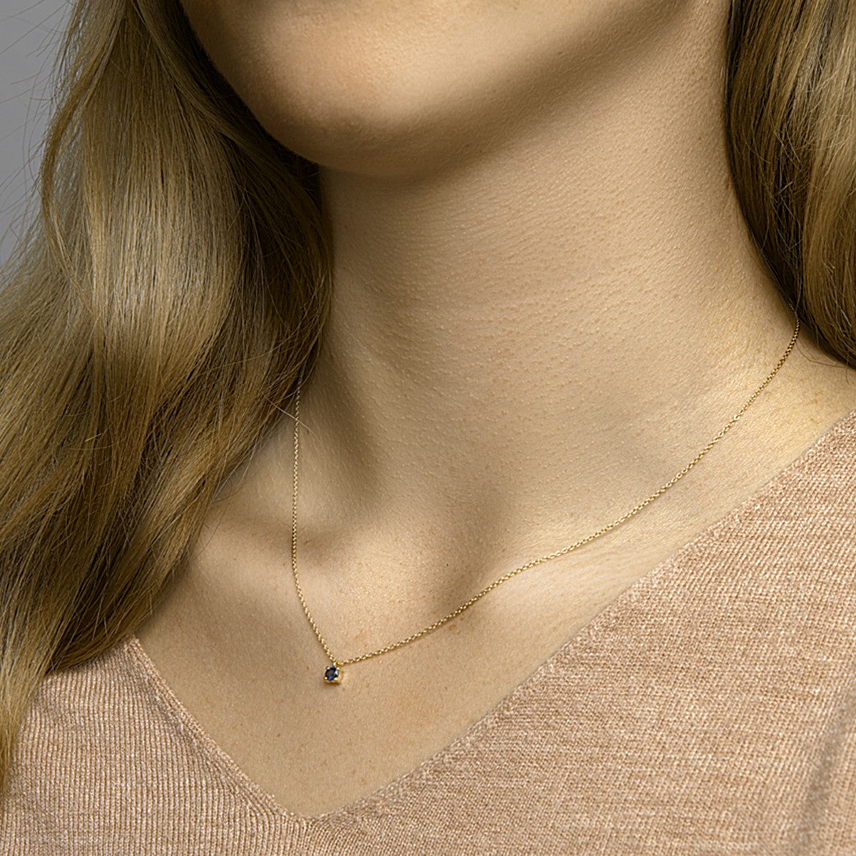 Collier saffier 40 - 42 - 44 cm 14K geelgoud