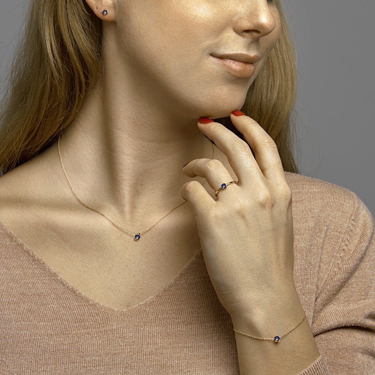 Collier saffier 40 - 42 - 44 cm 14K geelgoud