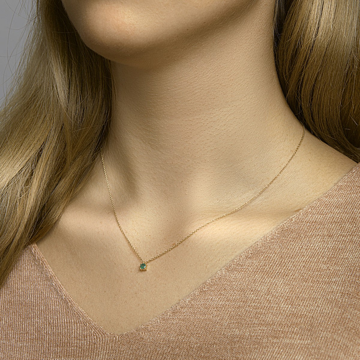 Collier smaragd 40 - 42 - 44 cm 14K geelgoud