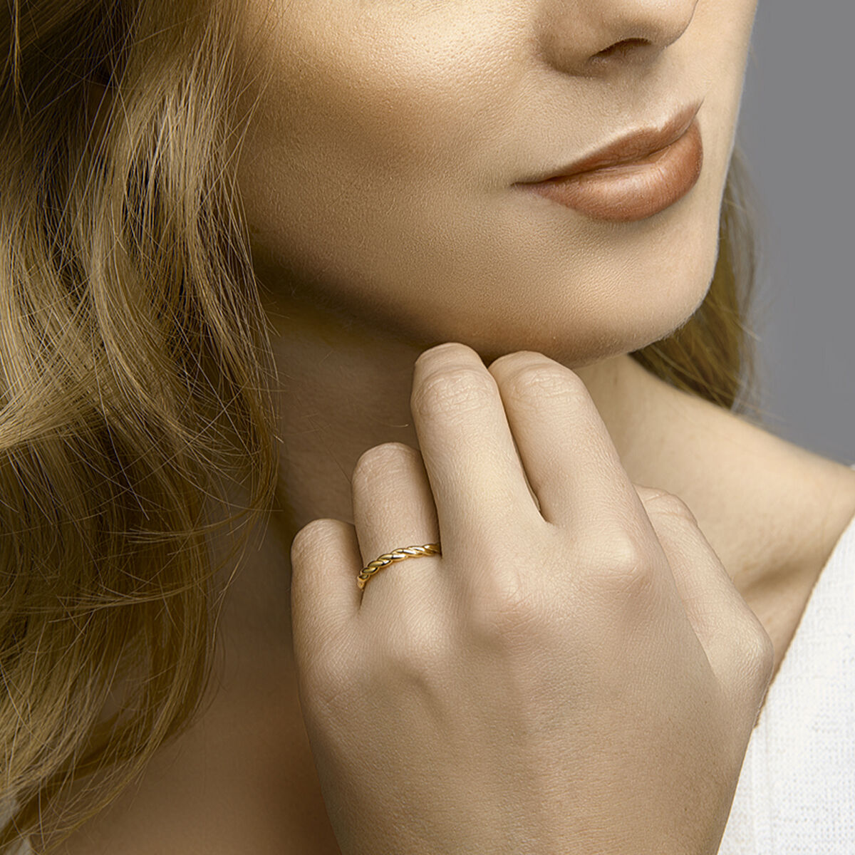 Fantasy Collection Aanschuifring gedraaid 14K geelgoud