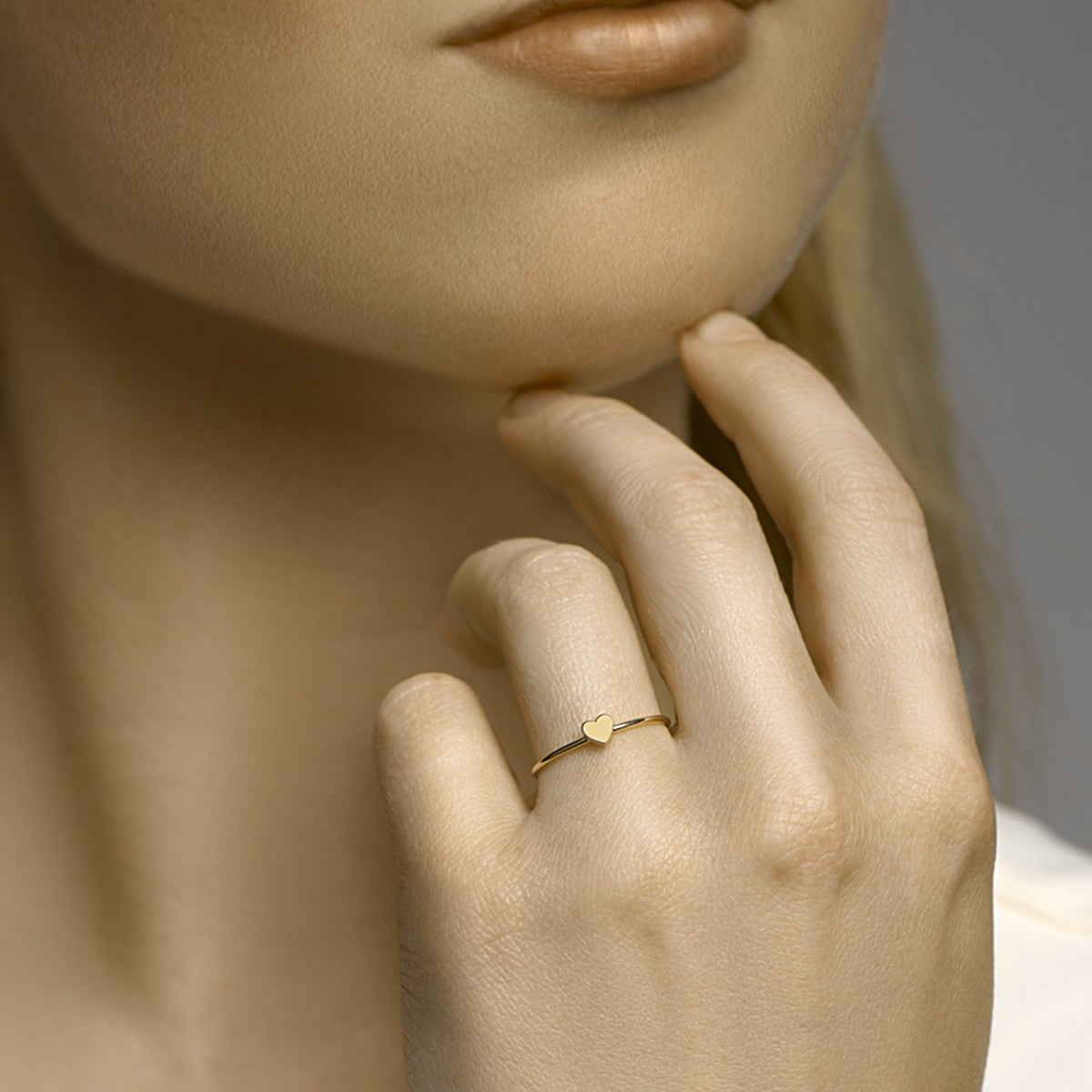 Aanschuifring hart 14K geelgoud