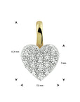 14K geelgoud hanger hart zirkonia bicolor gestift 4022987 - PansiteNederland.nl