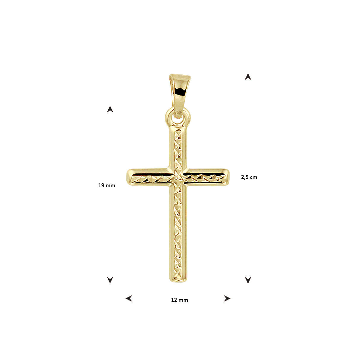 Fantasy Collection Hanger kruis gediamanteerd 14K geelgoud