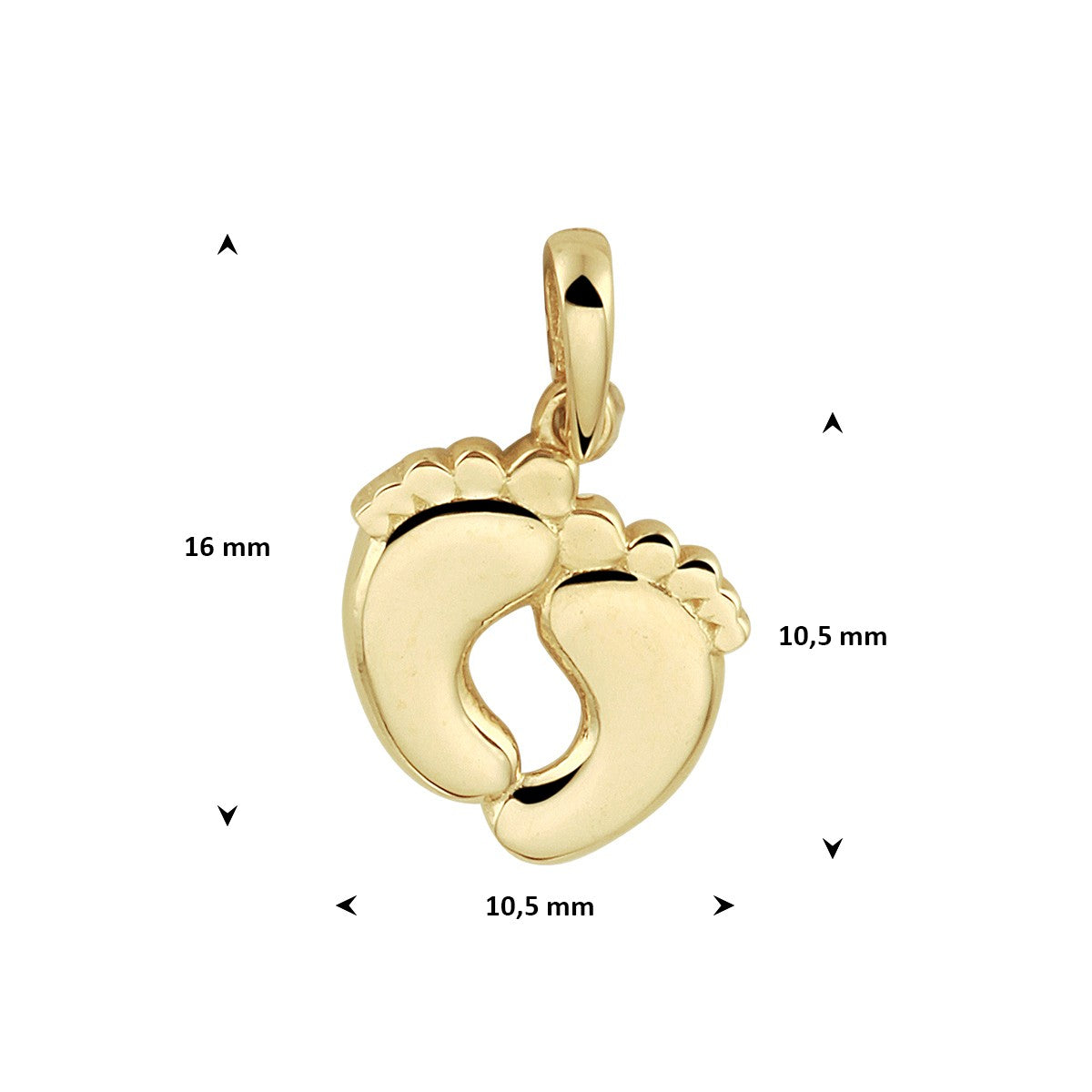 Hanger voetjes 10,5 mm 14K geelgoud