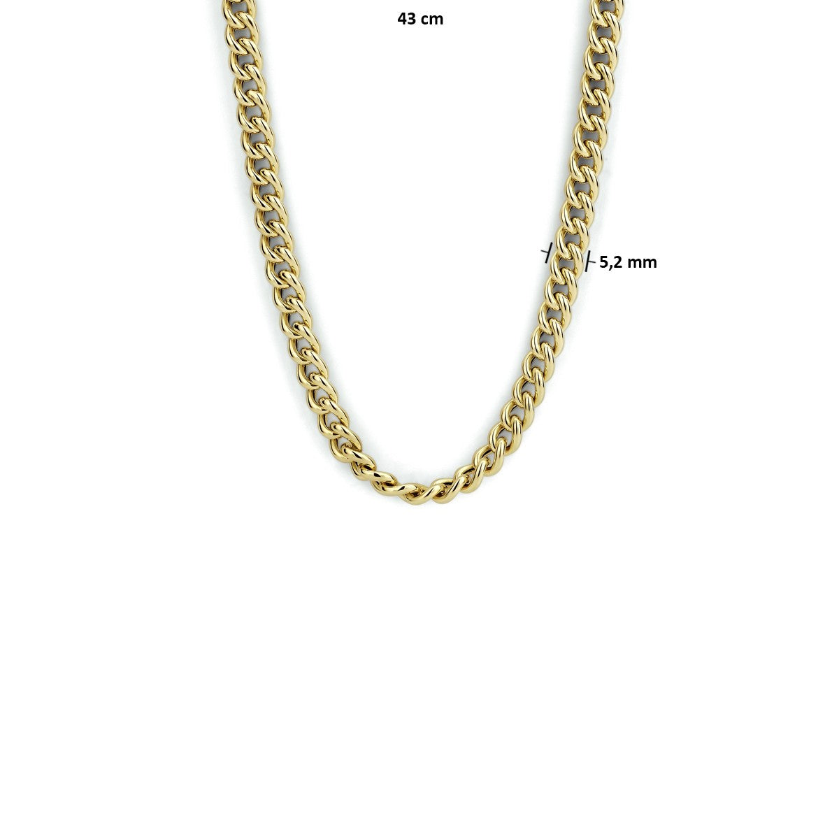 Fantasy Collection Collier gourmette 5,2 mm 43 cm 14K geelgoud