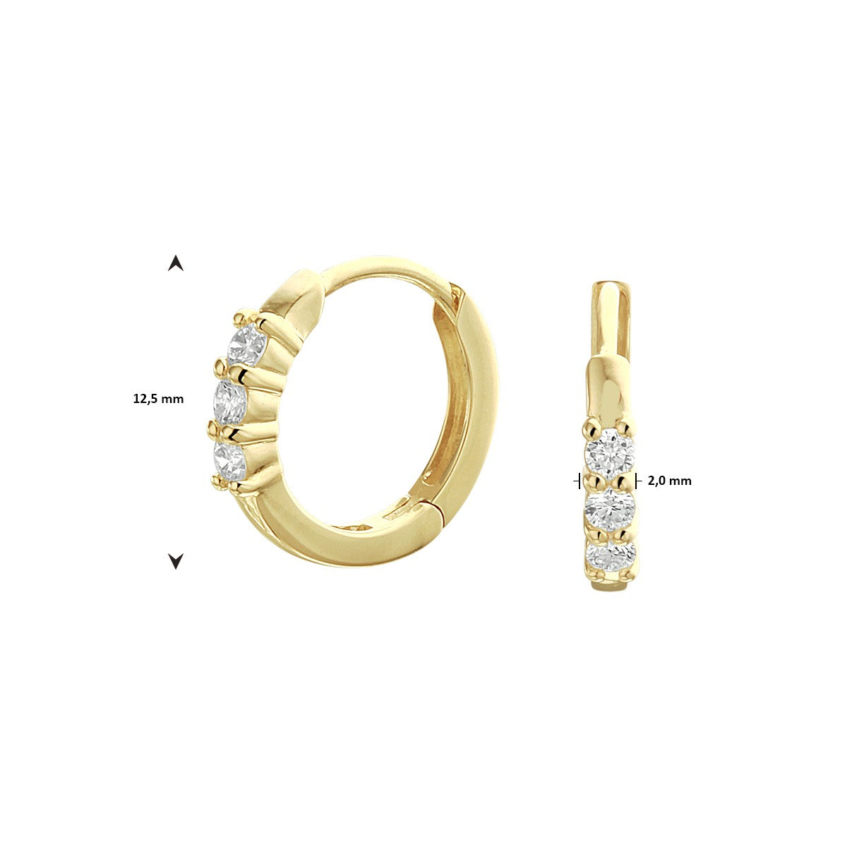 Fantasy Collection Oorbellen diamant 0.18ct (2x 0.09ct) h si 14K geelgoud