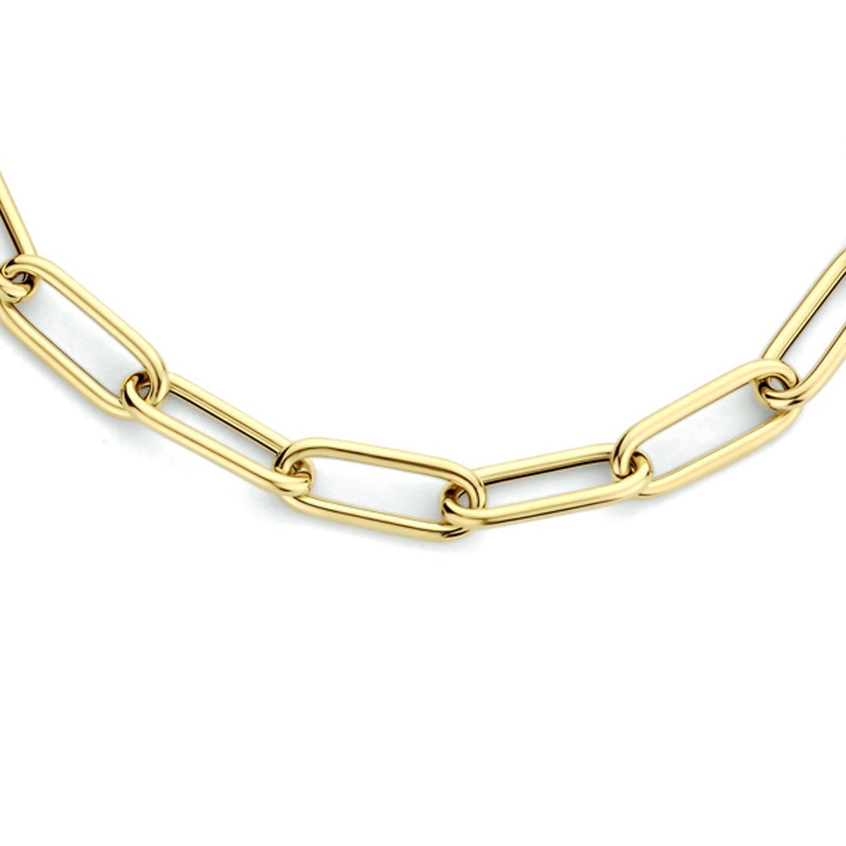 Fantasy Collection Collier paperclip ronde buis 4,0 mm 42 cm 14K geelgoud