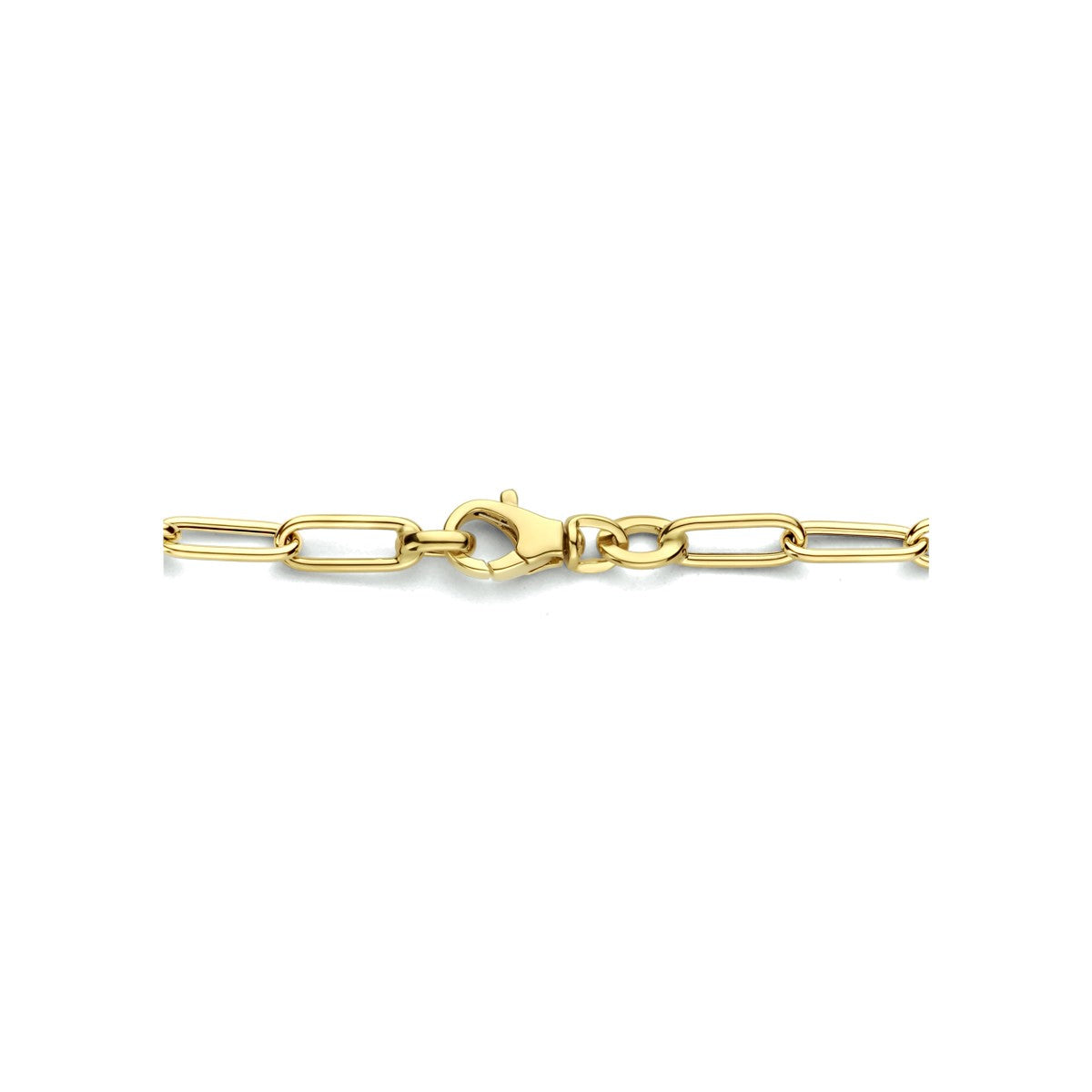 Fantasy Collection Collier paperclip ronde buis 4,0 mm 42 cm 14K geelgoud