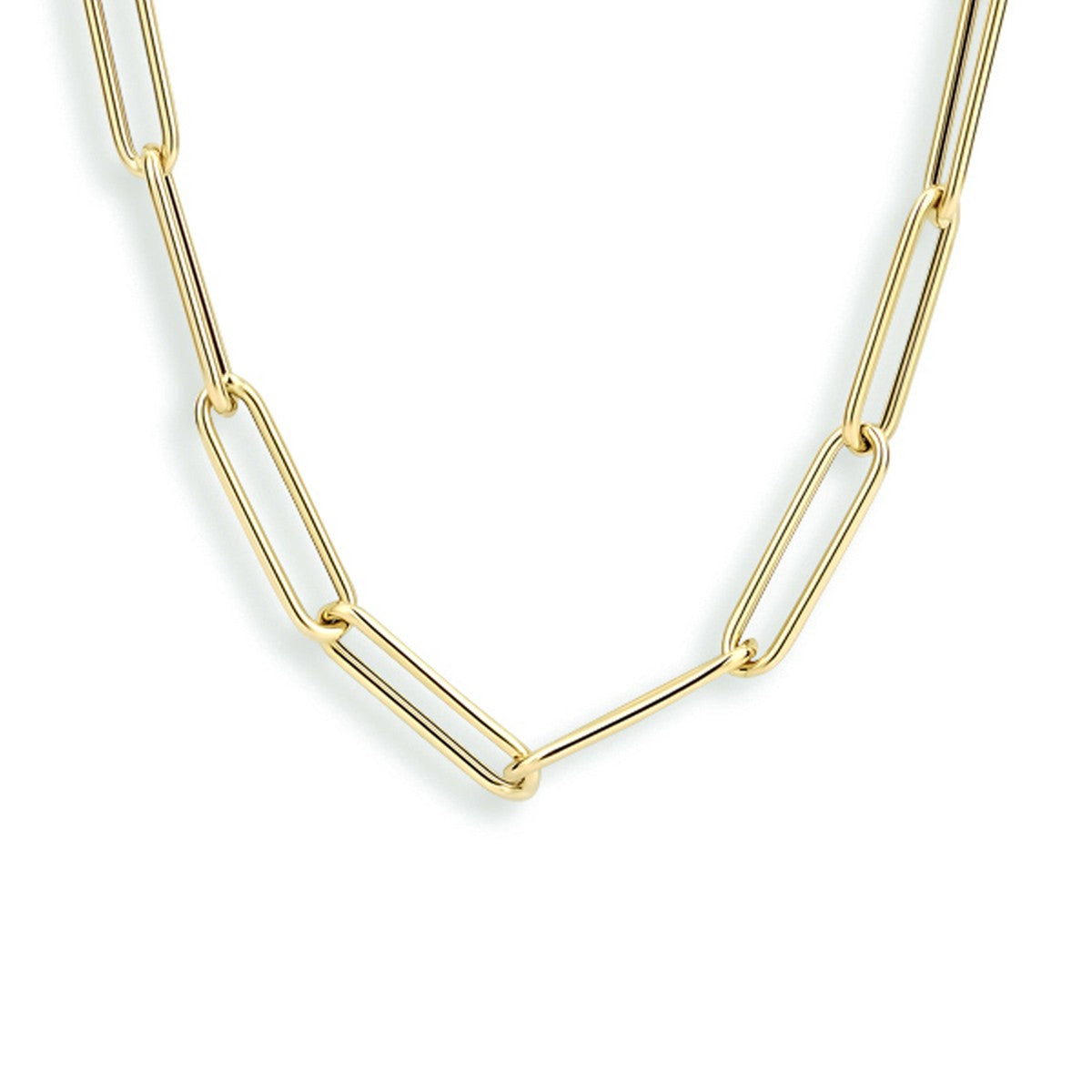 Fantasy Collection Collier paperclip ronde buis 4,0 mm 14K geelgoud