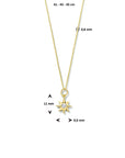 14K geelgoud collier poolster zirkonia 41 - 43 - 45 cm 4023589 - PansiteNederland.nl