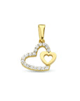 14K geelgoud hanger hartjes zirkonia 4023591 - PansiteNederland.nl