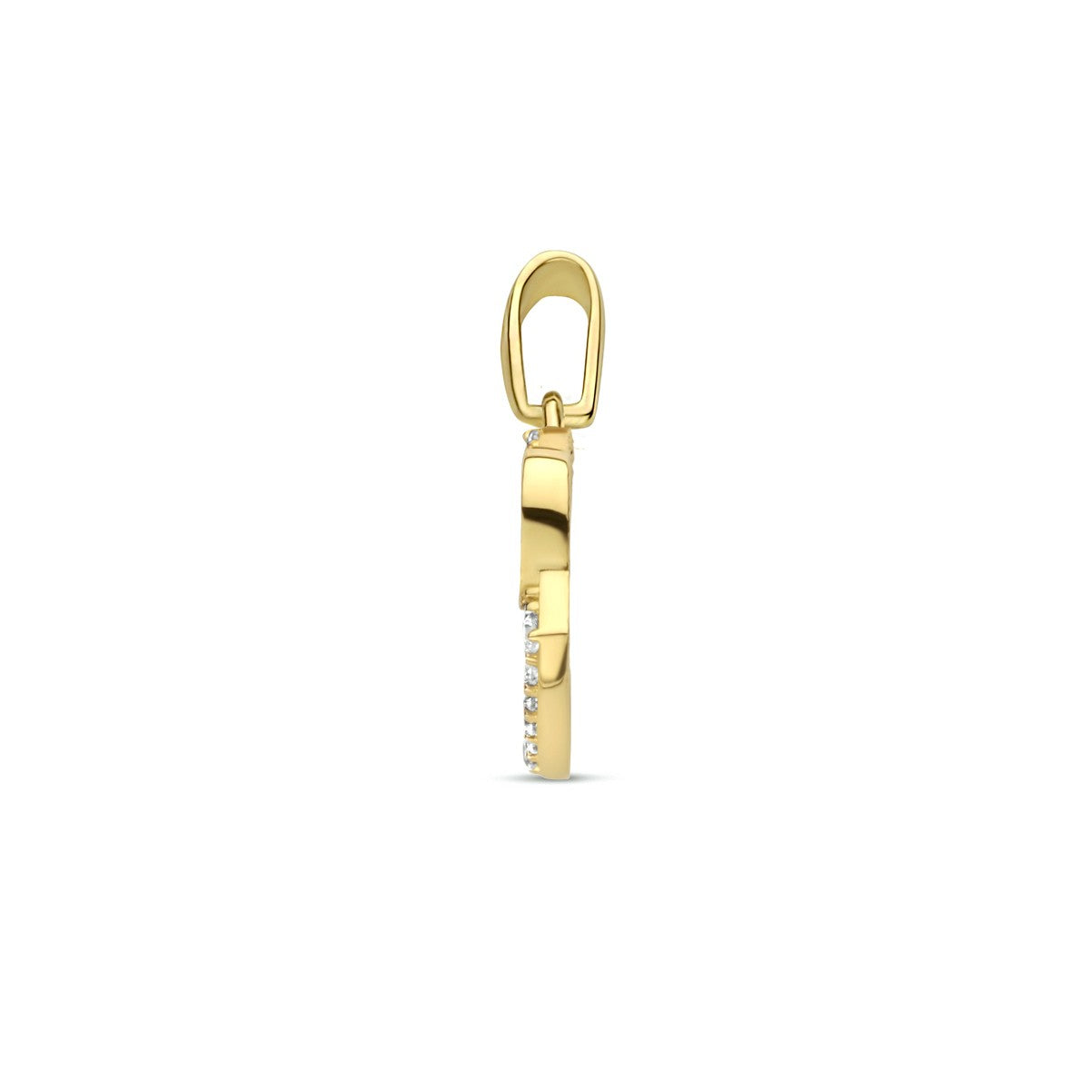 Fantasy Collection Hanger hartjes zirkonia 14K geelgoud