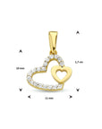 14K geelgoud hanger hartjes zirkonia 4023591 - PansiteNederland.nl