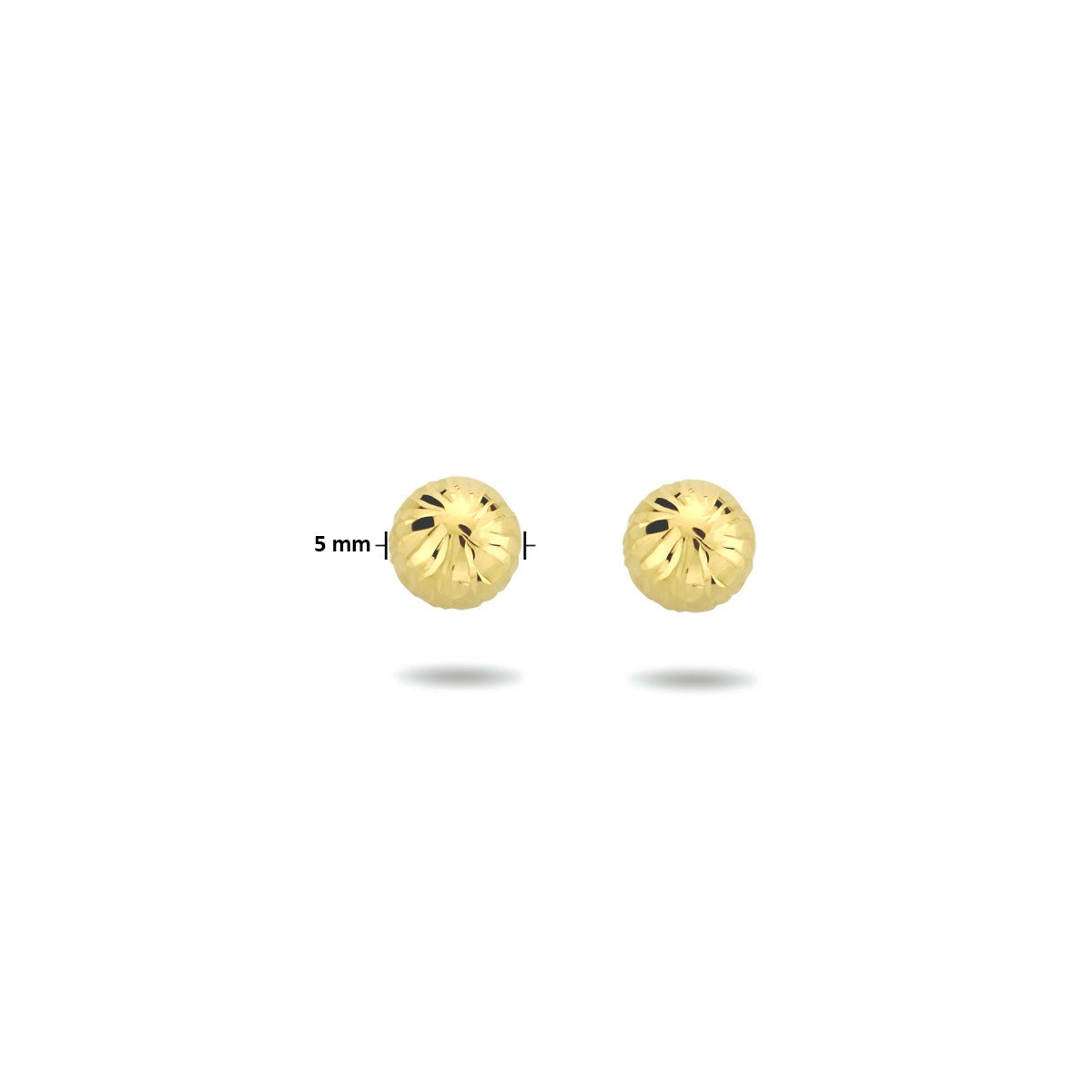 Fantasy Collection Oorbellen bolletje gediamanteerd 14K geelgoud