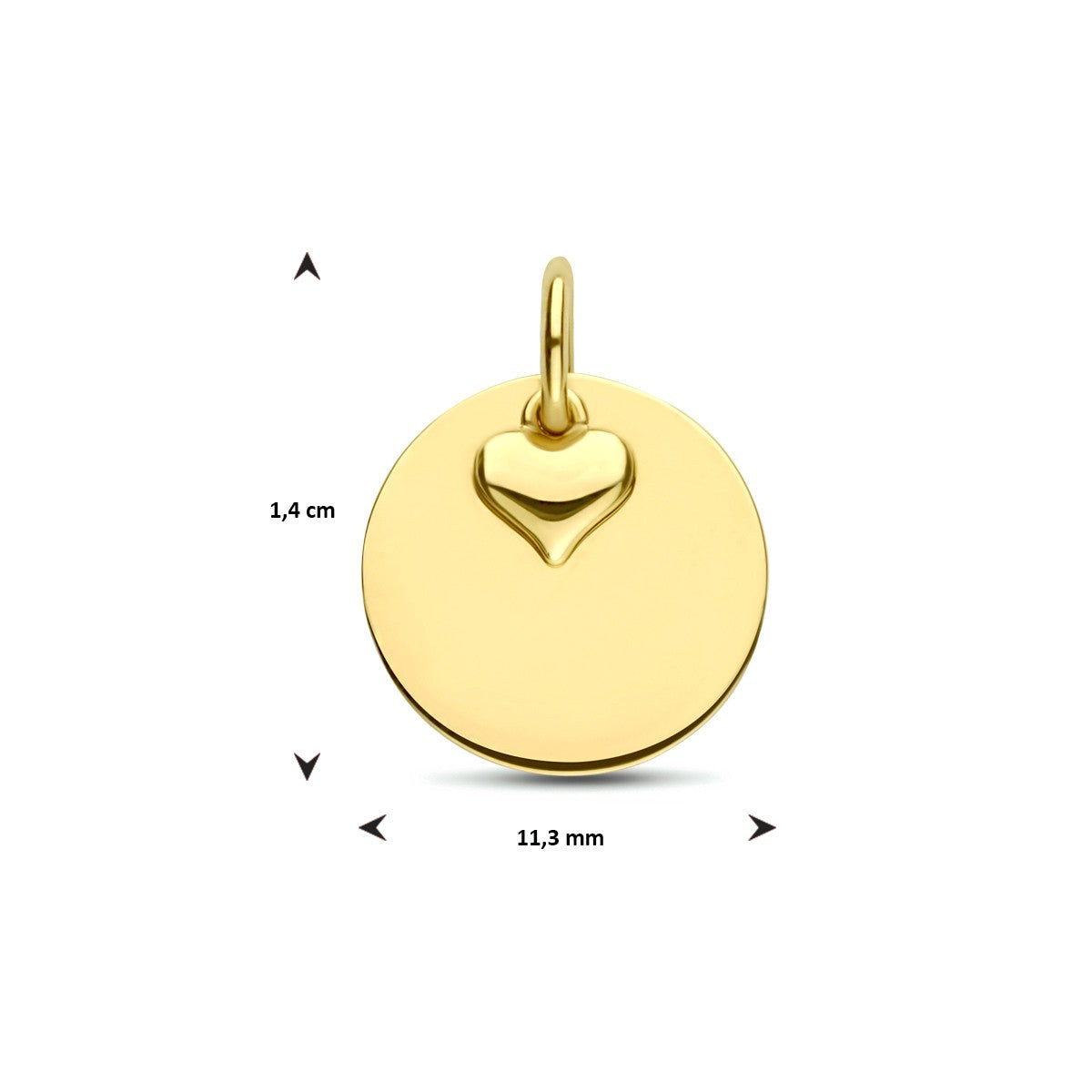 Fantasy Collection Graveerhanger hartje 14 mm 14K geelgoud