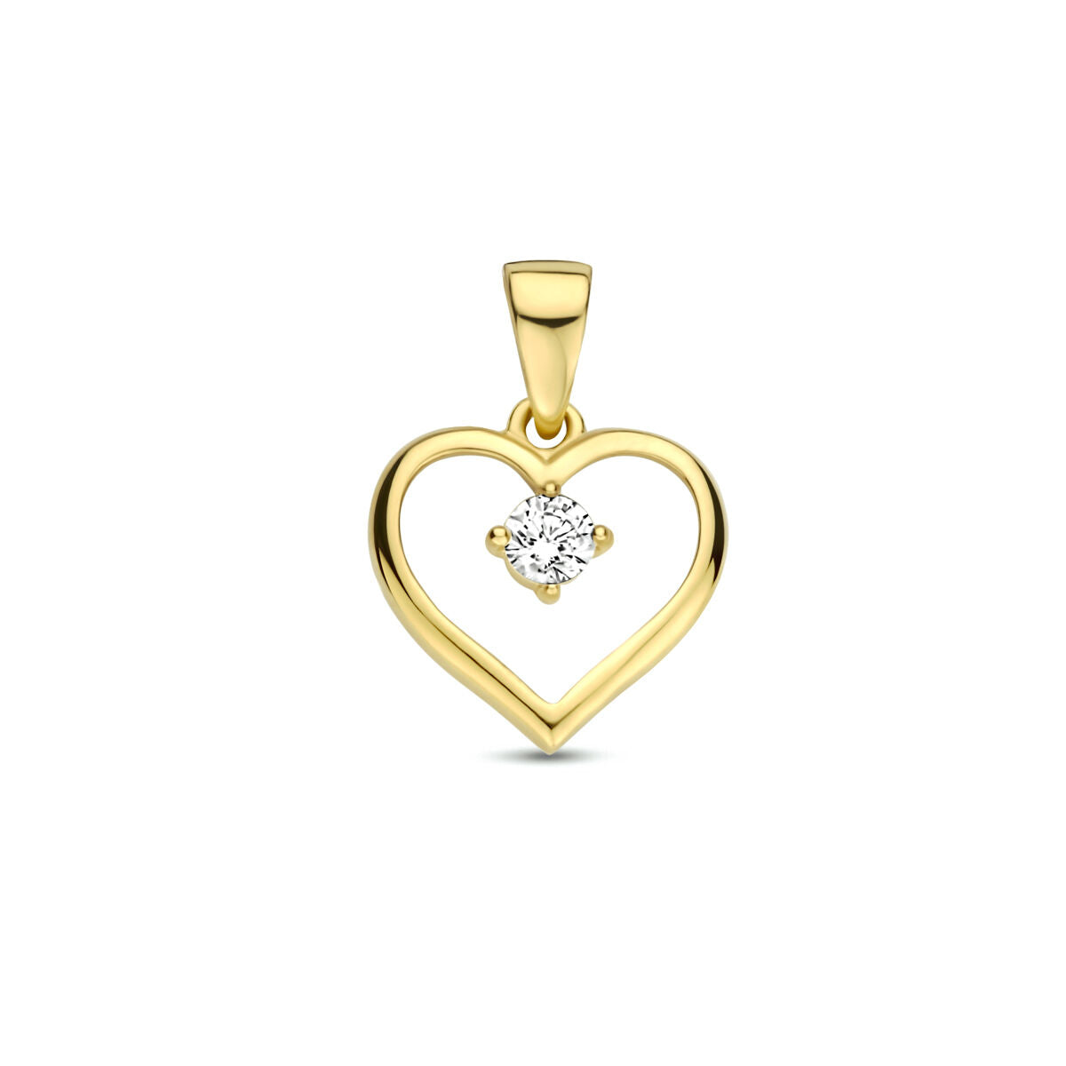 Fantasy Collection Hanger hart zirkonia 9,5 mm 14K geelgoud