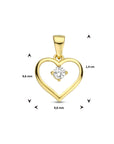14K geelgoud hanger hart zirkonia 4023648 - PansiteNederland.nl