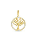 14K geelgoud hanger levensboom zirkonia 4023649 - PansiteNederland.nl