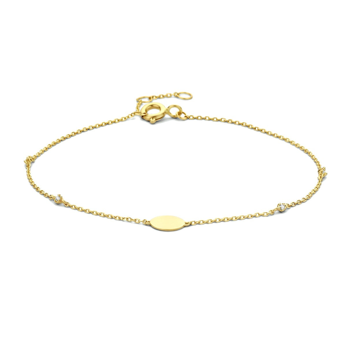 Fantasy Collection Armband zirkonia 16,5 - 17,5 - 18,5 cm 14K geelgoud