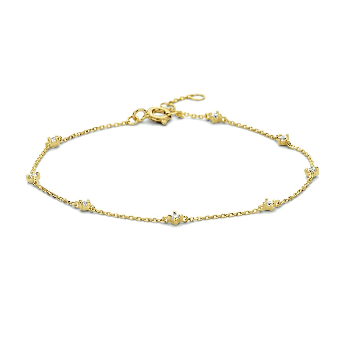 Fantasy Collection Armband zirkonia 16,5 - 17,5 - 18,5 cm 14K geelgoud