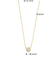 14K geelgoud collier zirkonia 40 - 42 - 44 cm halo 4023703 - PansiteNederland.nl
