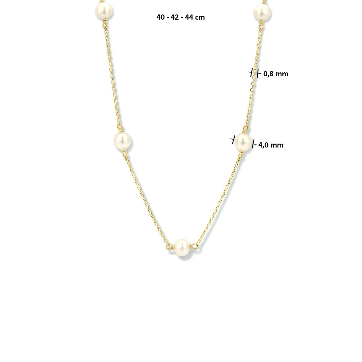 Fantasy Collection Collier parel 40 - 42 - 44 cm 14K geelgoud