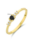 Geelgouden 14K ring zwart en wit zirkonia 14K 4023718 - PansiteNederland.nl