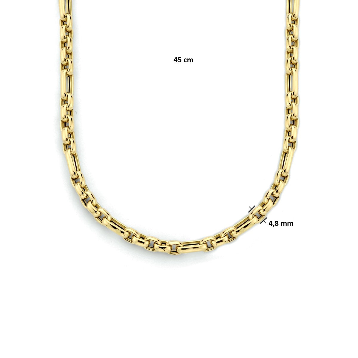 Fantasy Collection Collier anker 4,8 mm 45 cm 14K geelgoud