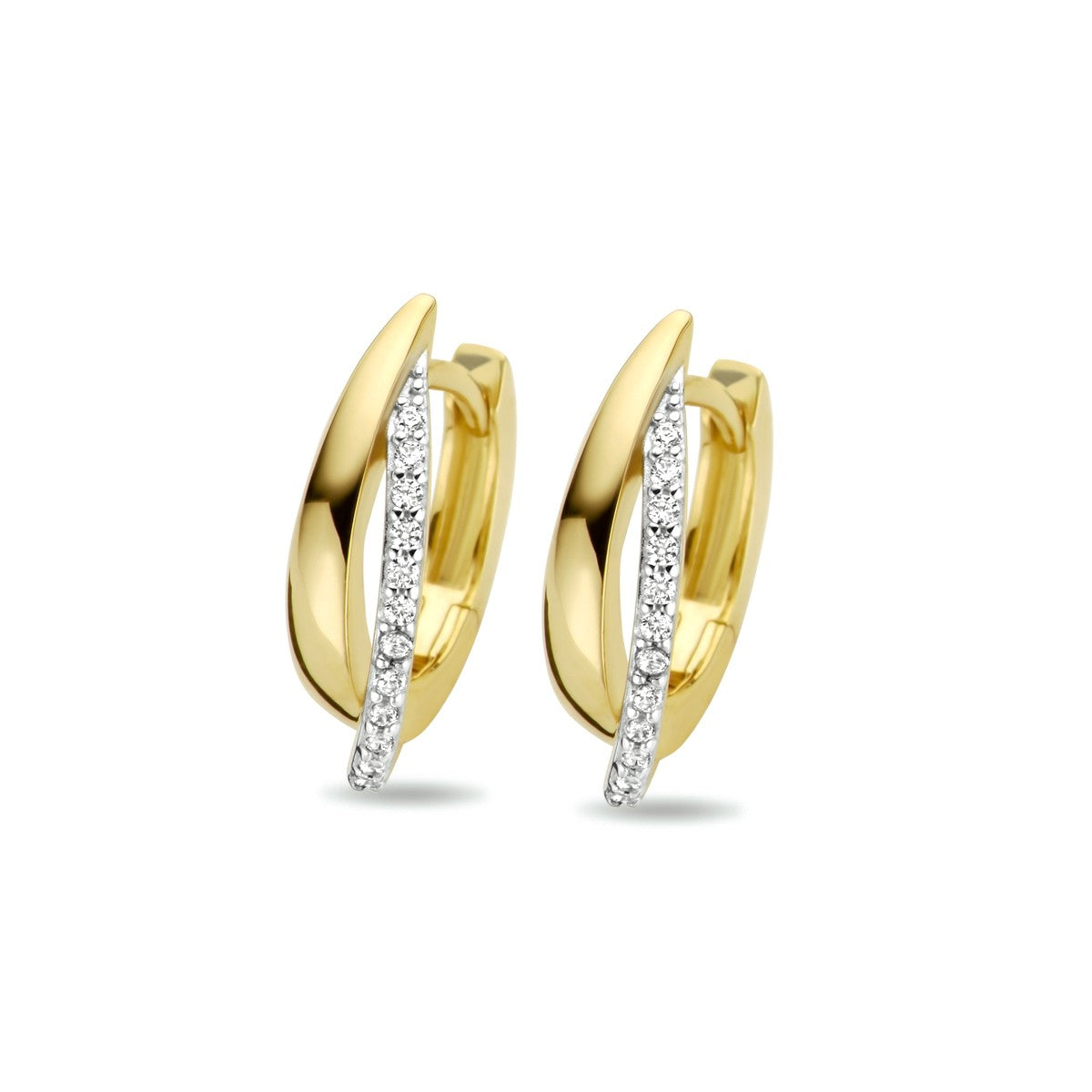 Fantasy Collection Oorbellen zirkonia bicolor gestift 14K geelgoud - PSN4023754