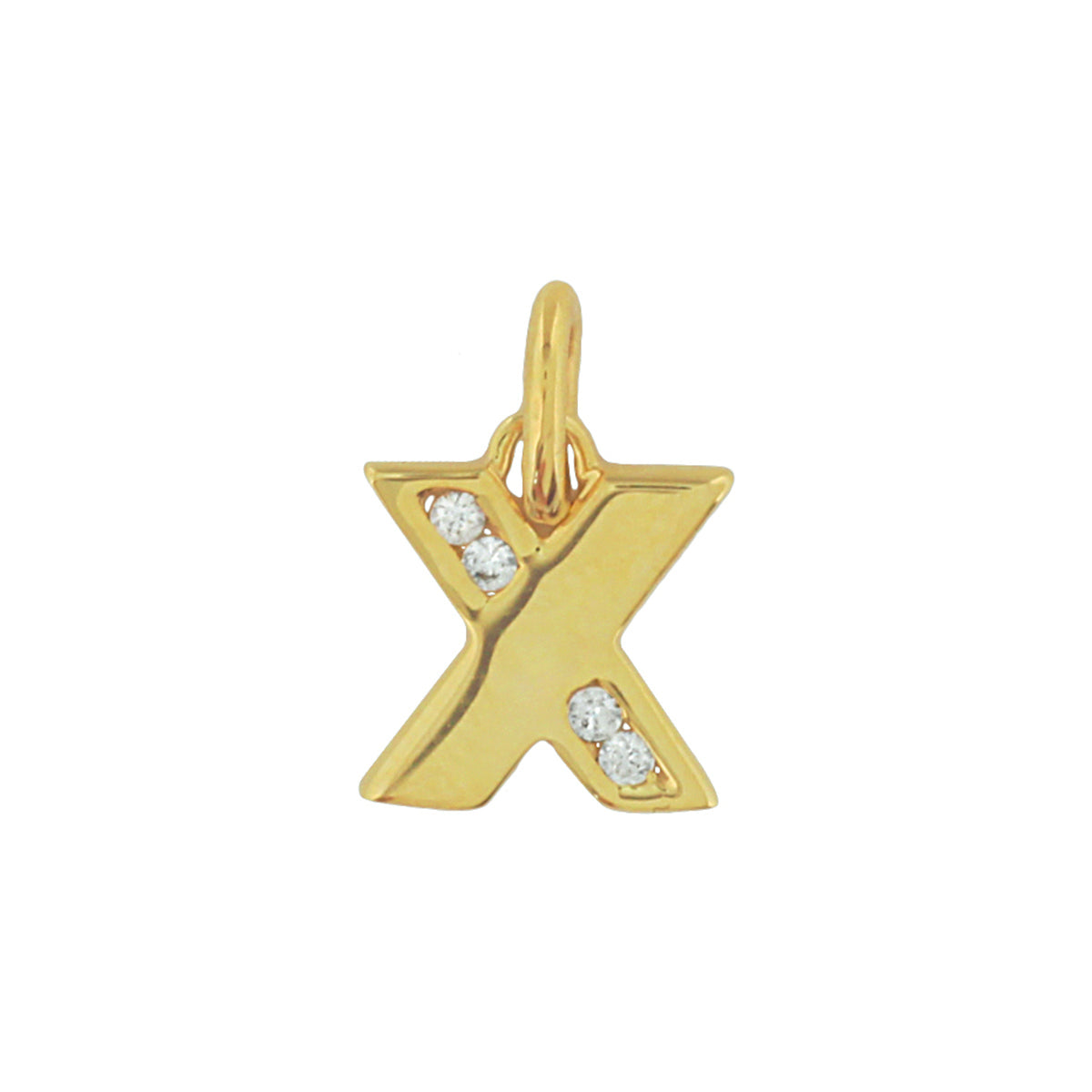 Fantasy Collection Hanger letter X zirkonia 15 mm 14K geelgoud - PSN4023772