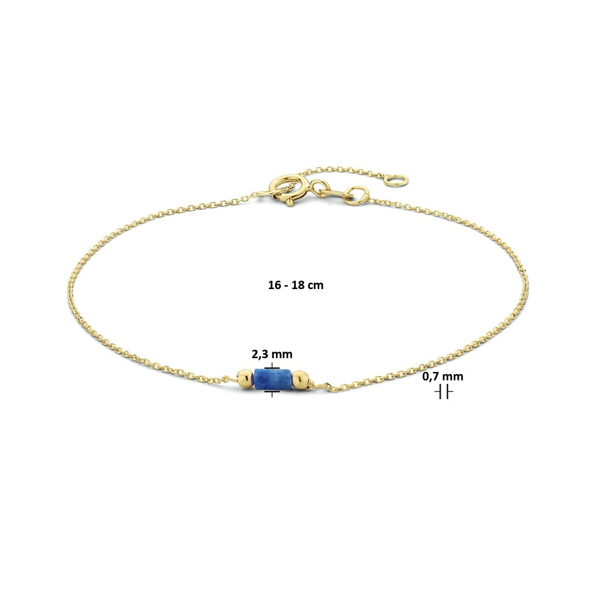 Fantasy Collection Armband lapis 16 - 18 cm 14K geelgoud