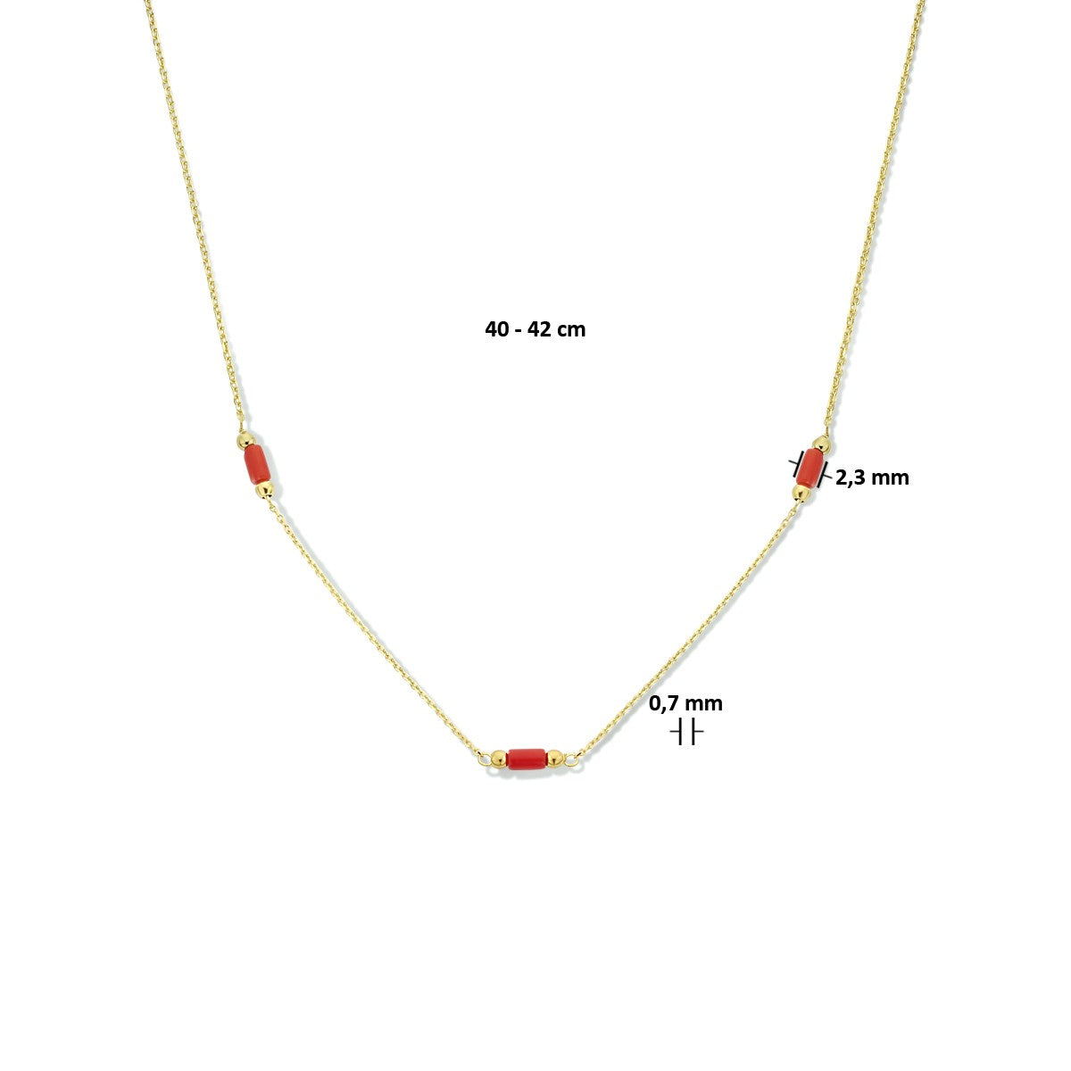 Fantasy Collection Collier koraal 40 - 42 cm 14K geelgoud