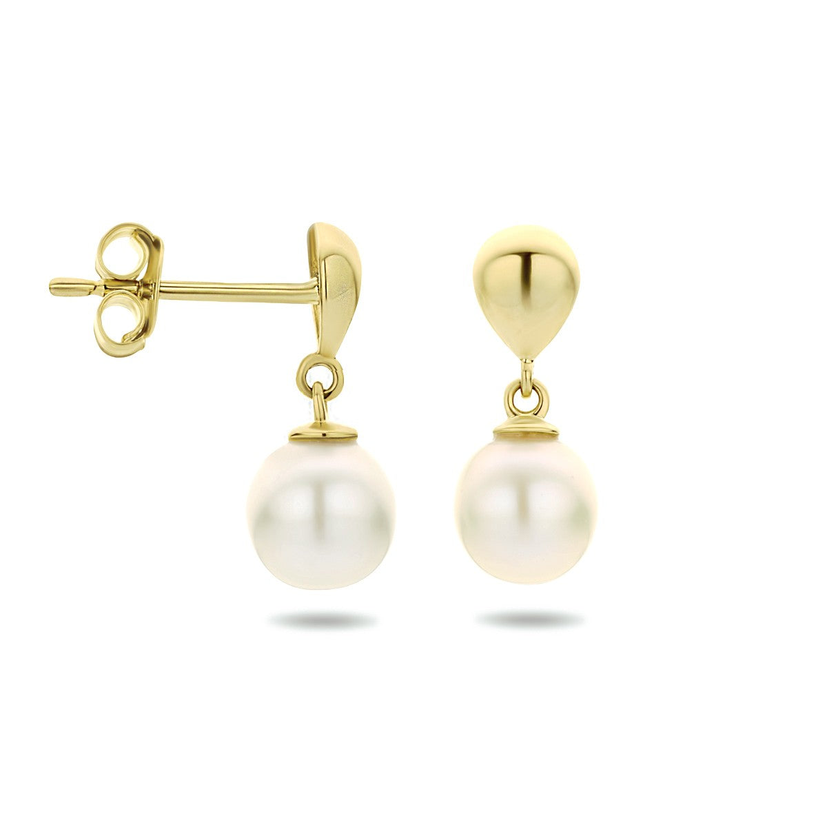 Fantasy Collection Hangende oorbellen parel 14K geelgoud - PSN4023832